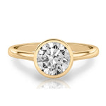 Stunning 0.50-1.50 CT Round Moissanite Engagement Ring With Bezel Design 1