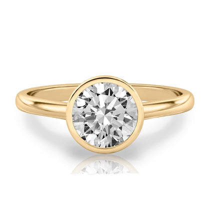 Stunning 0.50-1.50 CT Round Moissanite Engagement Ring With Bezel Design 1