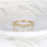 Stunning 0.07 TCW Round Moissanite Stones Leaf Nesting Metal Wedding Bands 1