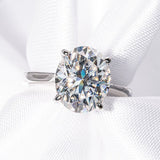 Stunning 4.0 CT Oval Cut Moissanite Engagement Ring with Hidden Halo Design 1
