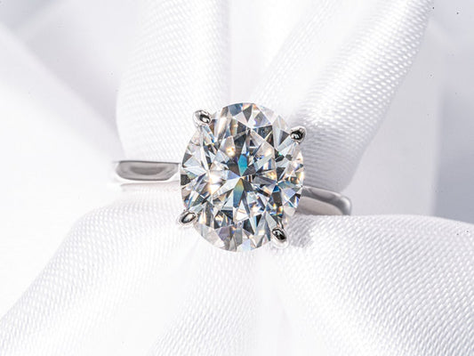 Stunning 4.0 CT Oval Cut Moissanite Engagement Ring with Hidden Halo Design 1