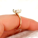 Stunning 2.60 CT Emerald Moissanite Engagement Ring with Hidden Halo Design 8