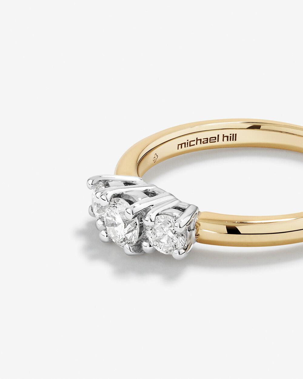 Stunning 0.5 CT Round Moissanite Engagement Ring In Three Stone Design 5