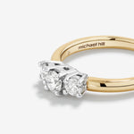 Stunning 0.5 CT Round Moissanite Engagement Ring In Three Stone Design 5