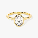 Stunning 1.0-2.0 CT Oval Moissanite Engagement Ring with Bezel Design 1