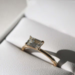 Stunning 1 CT Emerald Moissanite Engagement Ring with Solitaire Design