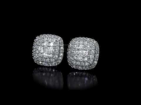Round Cut Cubic Zirconia in 925 Sterling Silver Earrings 7