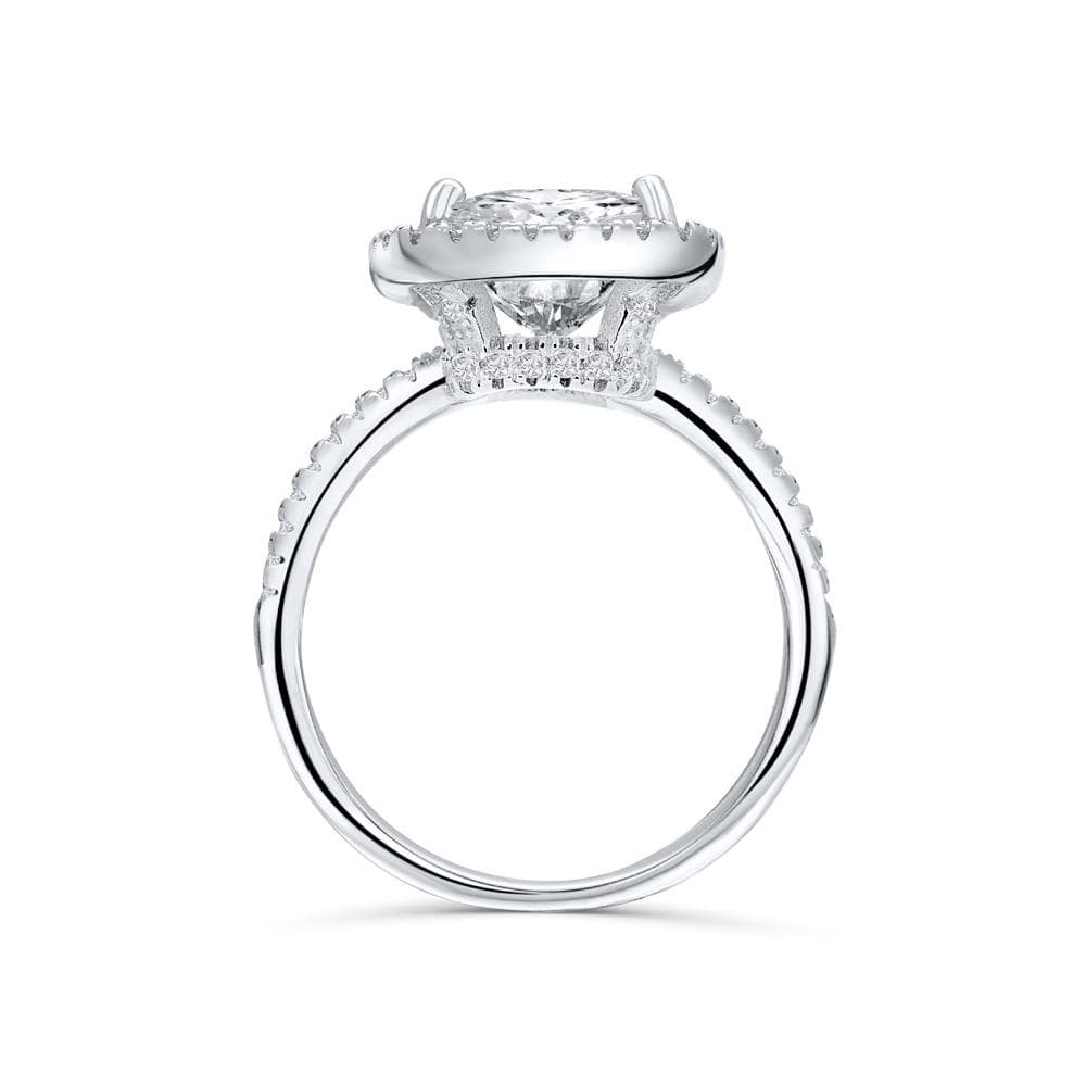 Stunning 3.0 CT Cushion Moissanite Engagement Ring with Pave & Halo Design 3