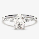Stunning 1.0-2.0 CT Oval Moissanite Engagement Ring with Pave Design 3