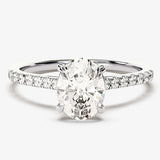 Stunning 1.0-2.0 CT Oval Moissanite Engagement Ring with Pave Design 3
