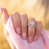 Stunning 1.5 CT Pear Moissanite Engagement Ring Pave Design 7