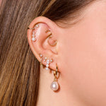 0.20 TCW Round Cut Moissanite Two Stone Earrings in Gold 9
