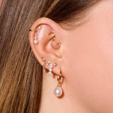 0.20 TCW Round Cut Moissanite Two Stone Earrings in Gold 9