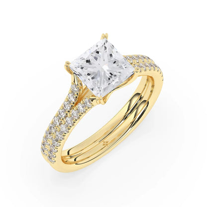 Stunning 2.0 CT Princess Moissanite Engagement Ring with Split Shank Design 4