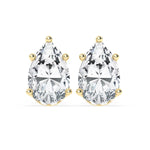 2.0 TCW Pear Cut Moissanite Hidden Halo Stud Earrings in Gold 1