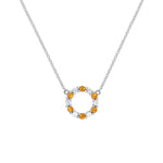 1.44 TCW Round Citrine Lab Made Diamond- November Birthstone Necklace 7