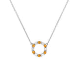 1.44 TCW Round Citrine Lab Made Diamond- November Birthstone Necklace 7