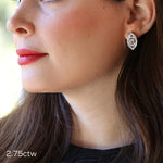 1.50 TCW Round Cut Moissanite Evil Eye Stud Earrings in Gold 4