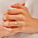 1.50 CT Oval Cut Moissanite Bridal Ring Set with Marquise & Round Wedding Bands 5