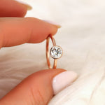 Stunning 0.75 CT Round Moissanite Engagement Ring With Bezel Design 5