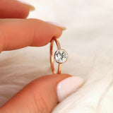 Stunning 0.75 CT Round Moissanite Engagement Ring With Bezel Design 5