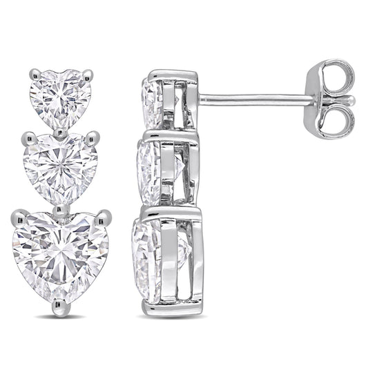 Round Cut Cubic Zirconia in 925 Sterling Silver Earrings 1