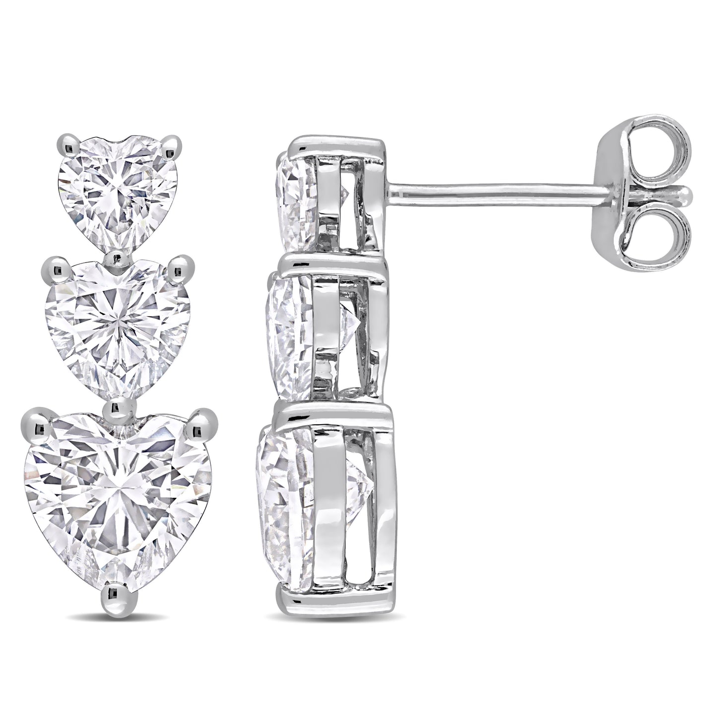 Round Cut Cubic Zirconia in 925 Sterling Silver Earrings 12