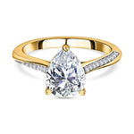 Pear Cut Pave Style Cubic Zirconia in 925 Sterling Silver Ring 1