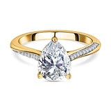 Pear Cut Pave Style Cubic Zirconia in 925 Sterling Silver Ring 1