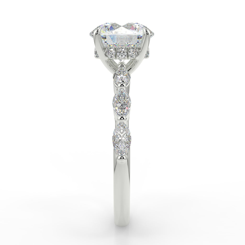 Stunning 2.0 CT Round Moissanite Engagement Ring with Hidden Halo & Pave Design 7
