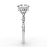 Stunning 2.0 CT Round Moissanite Engagement Ring with Hidden Halo & Pave Design 7