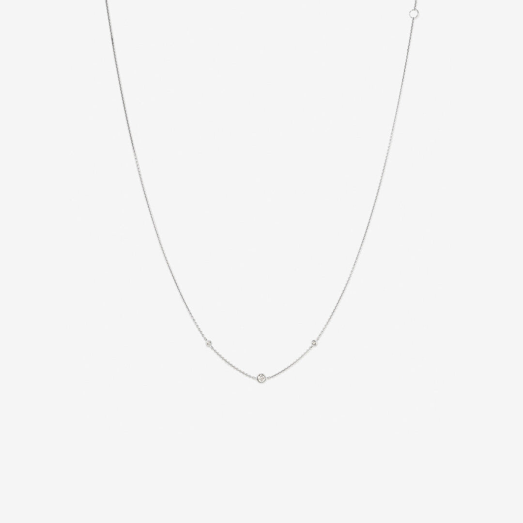 Round Cut Cubic Zirconia in 925 Sterling Silver Necklace 1