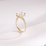 Stunning 1.0 - 2.0 CT Radiant Moissanite Engagement Ring with Pave & Hidden Halo Design 7