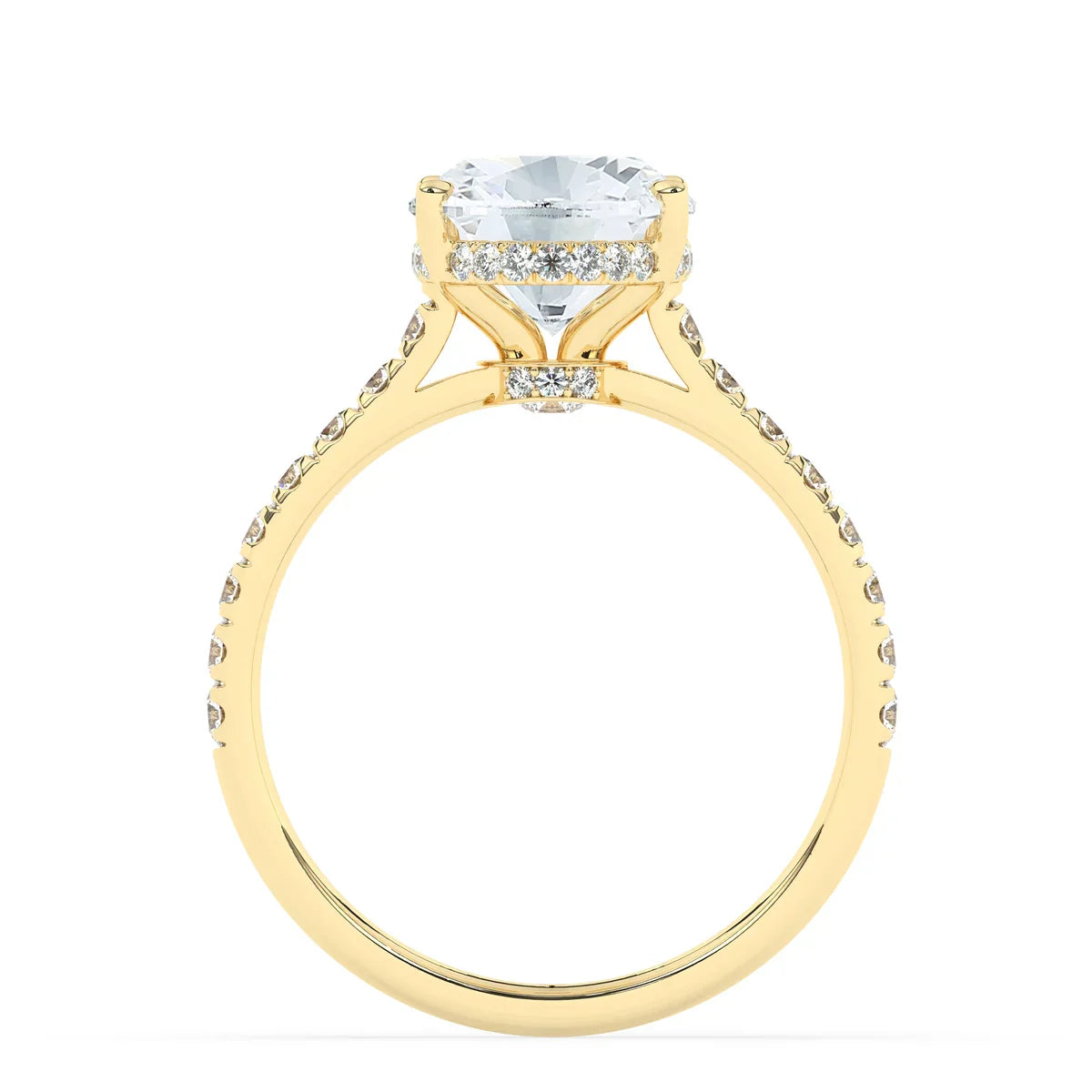 Stunning 3.0 CT Oval Moissanite Engagement Ring with Double Hidden Halo & Pave Design 4