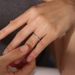 0.3 TCW Round Cut Moissanite Bridal Wedding Band With Pave Accent 6