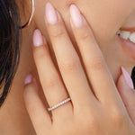 Stunning 0.4 TCW Round Moissanite Stone In Full Eternity Wedding Band 7