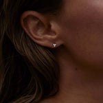 0.05 TCW Round Cut Moissanite Stud Earrings in Gold 3