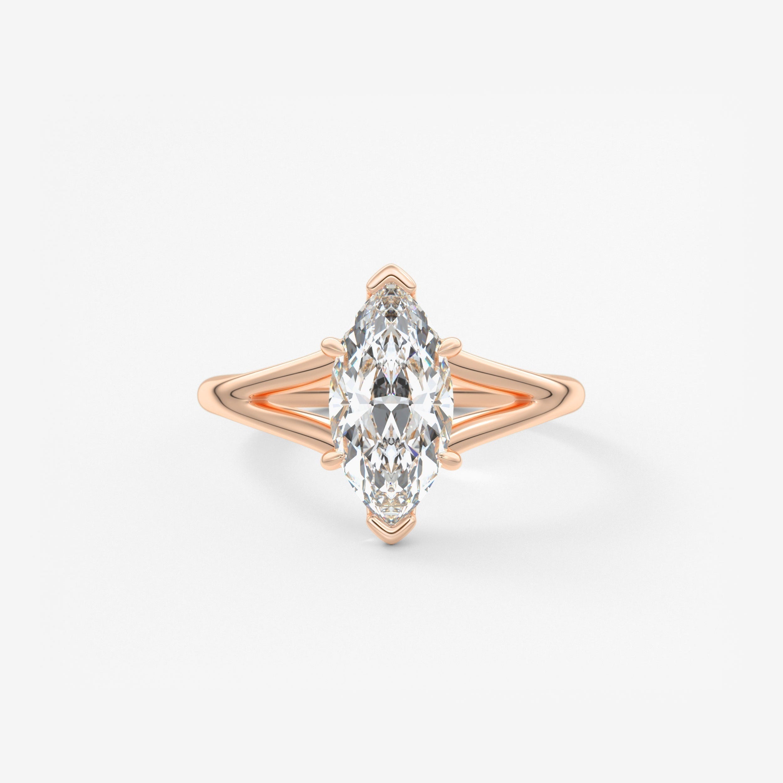 Marquise Split Shank Lab Grown Diamond Engagement Ring