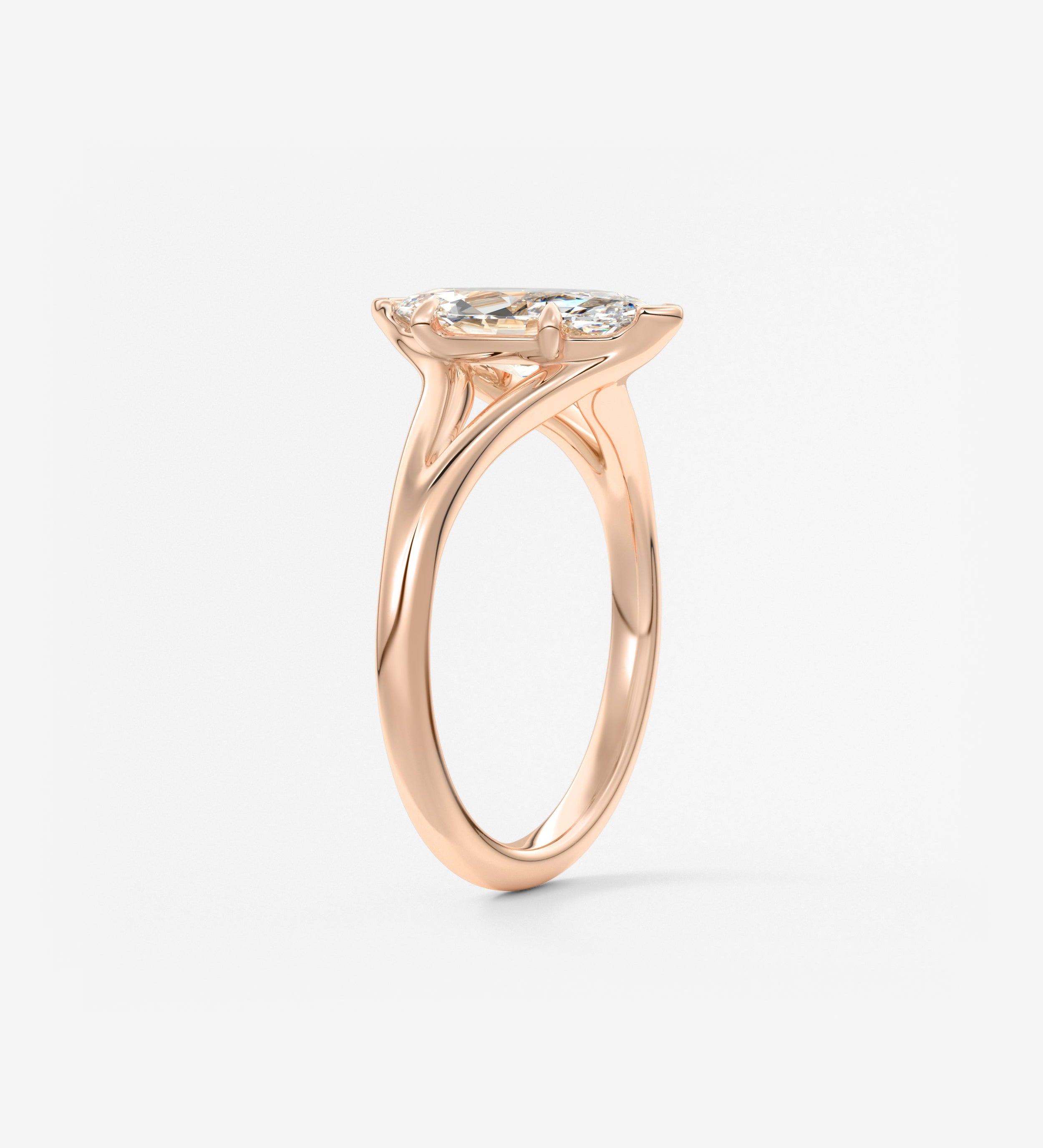 Marquise Split Shank Lab Grown Diamond Engagement Ring