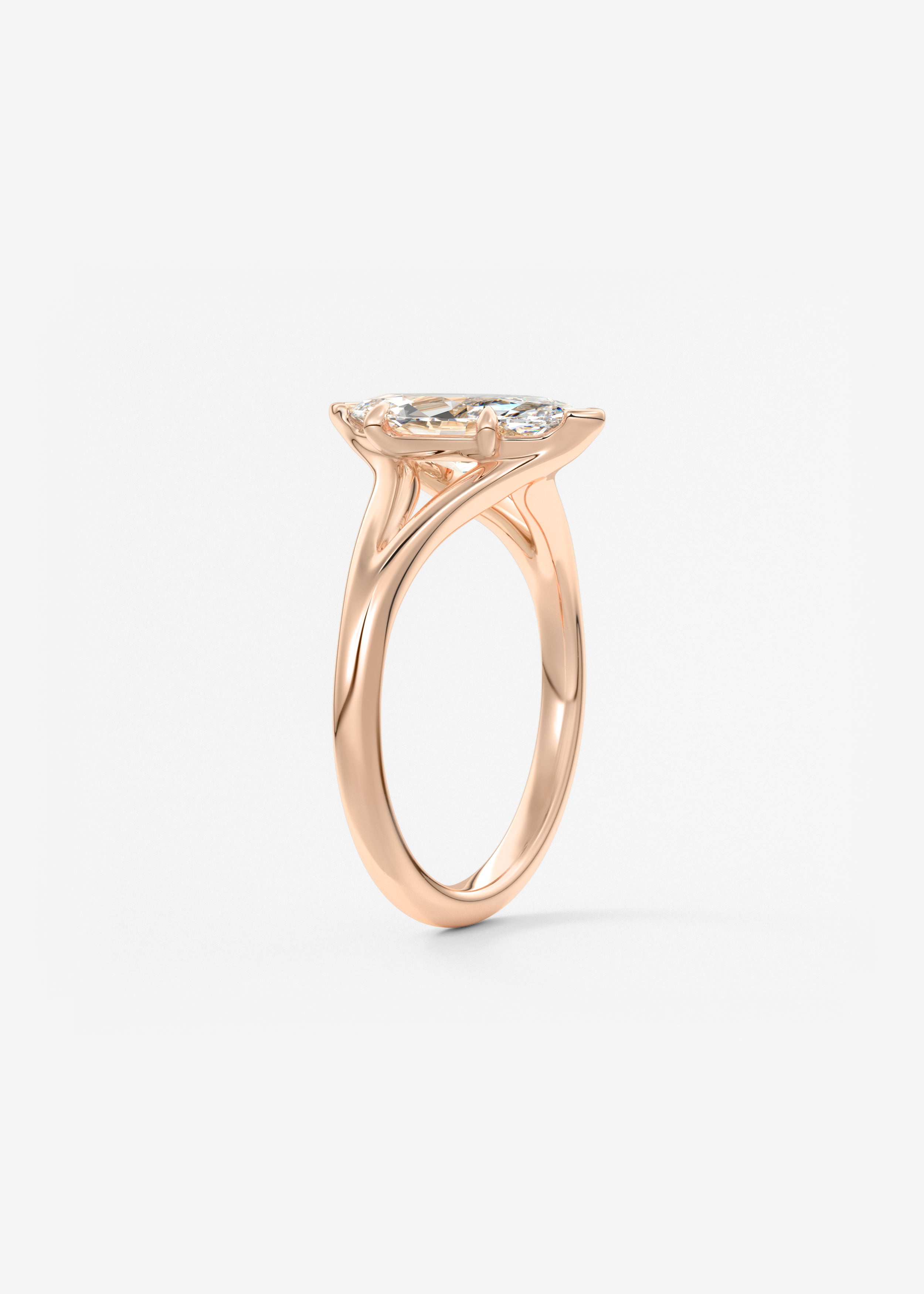 Marquise Split Shank Lab Grown Diamond Engagement Ring