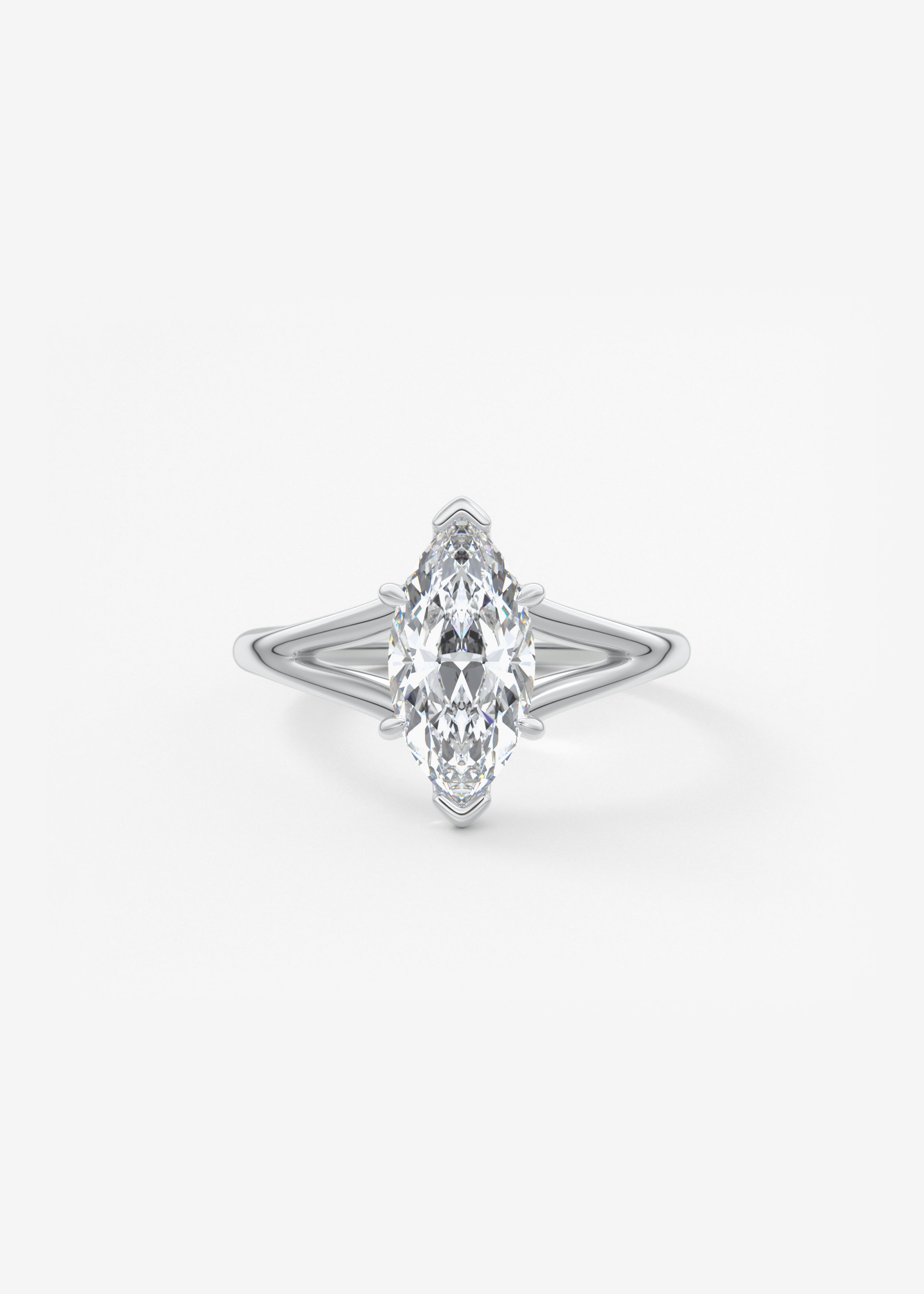 Marquise Split Shank Lab Grown Diamond Engagement Ring