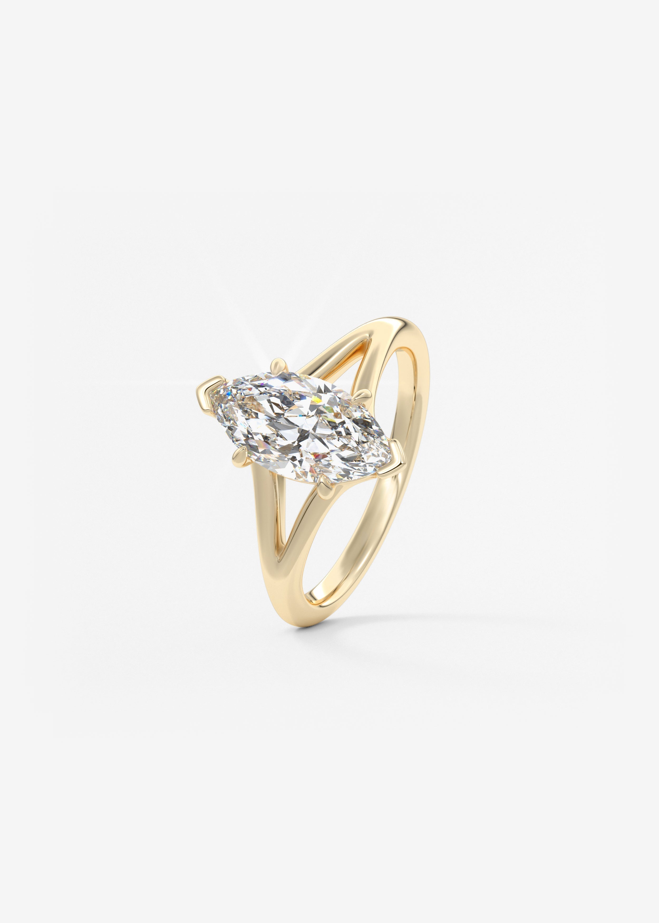 Marquise Split Shank Lab Grown Diamond Engagement Ring