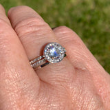 Round Cut Halo & Pave Style Cubic Zirconia in 925 Sterling Silver Ring 3
