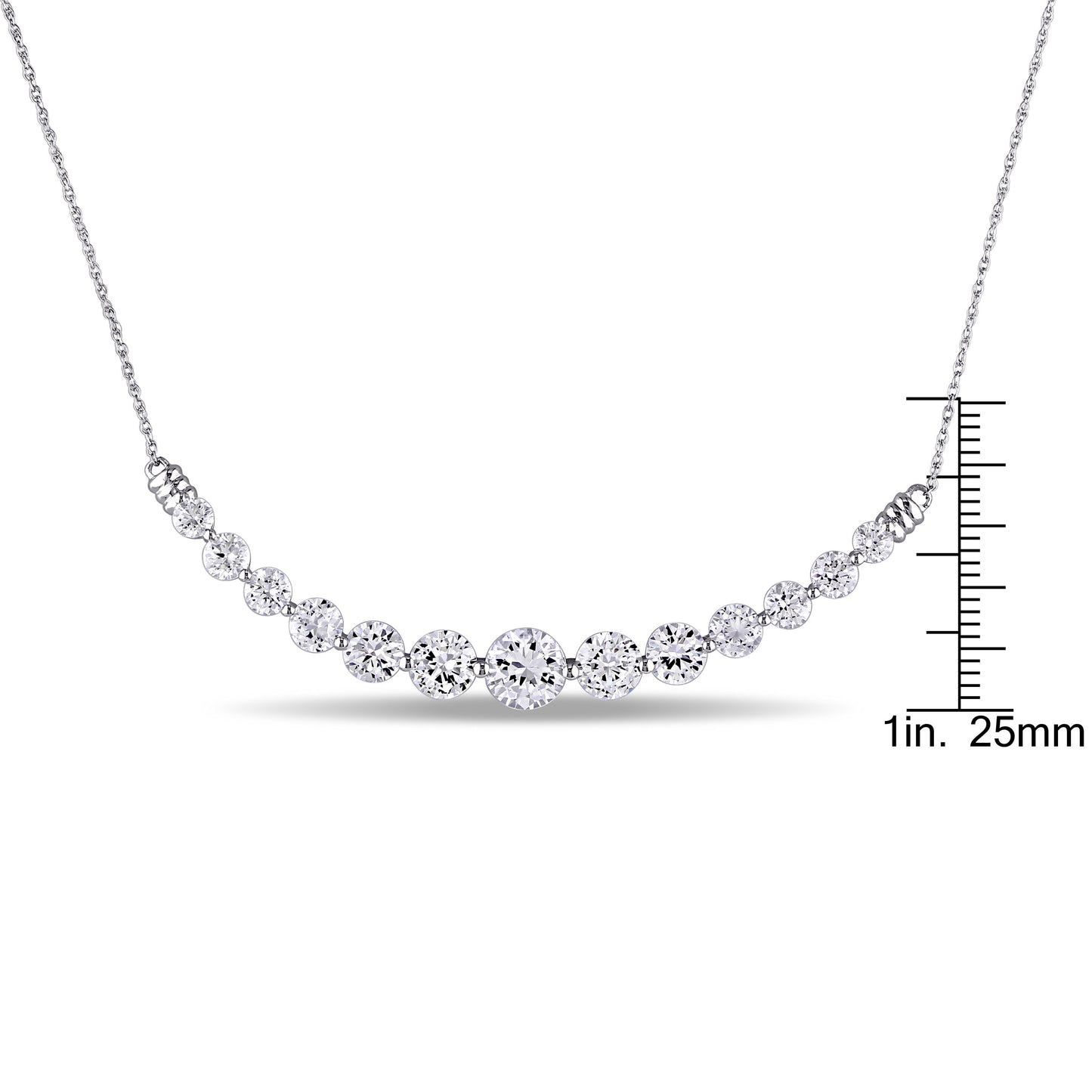 Round Cut Cubic Zirconia in 925 Sterling Silver Necklace 6
