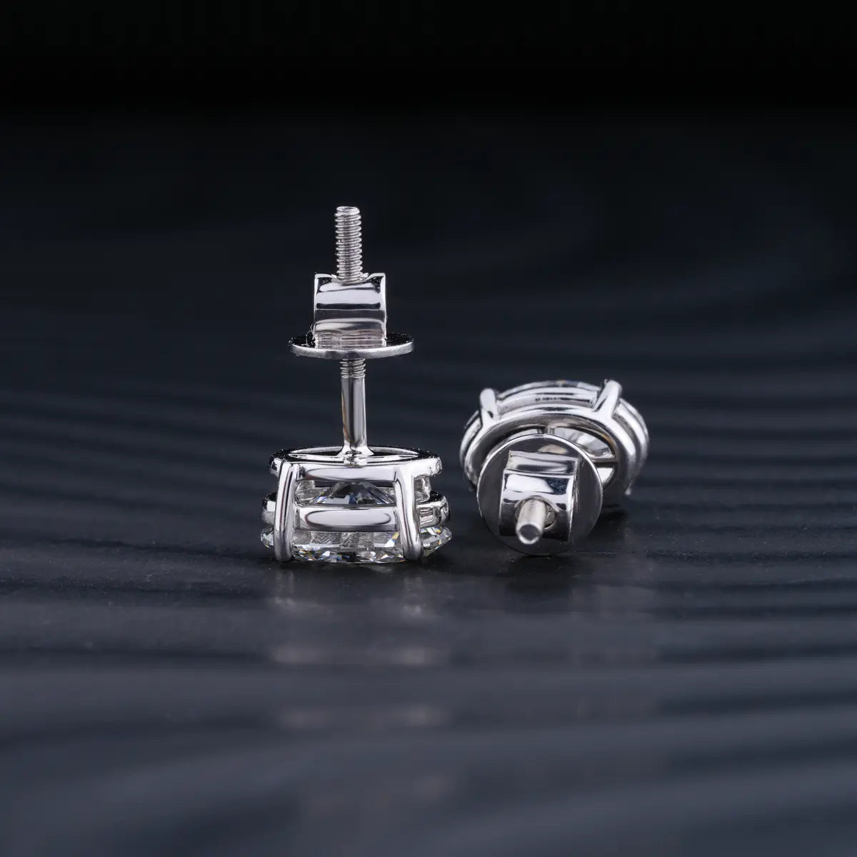2.0 TCW Oval Cut Moissanite Stud Earrings in Gold 3