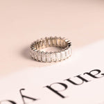 Stunning 0.5 TCW Emerald Moissanite Stones Full Eternity Wedding Bands 8