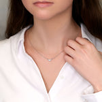 0.30 CT Round Moissanite Diamond Three Stone Pendant Necklace in Solid Gold 1