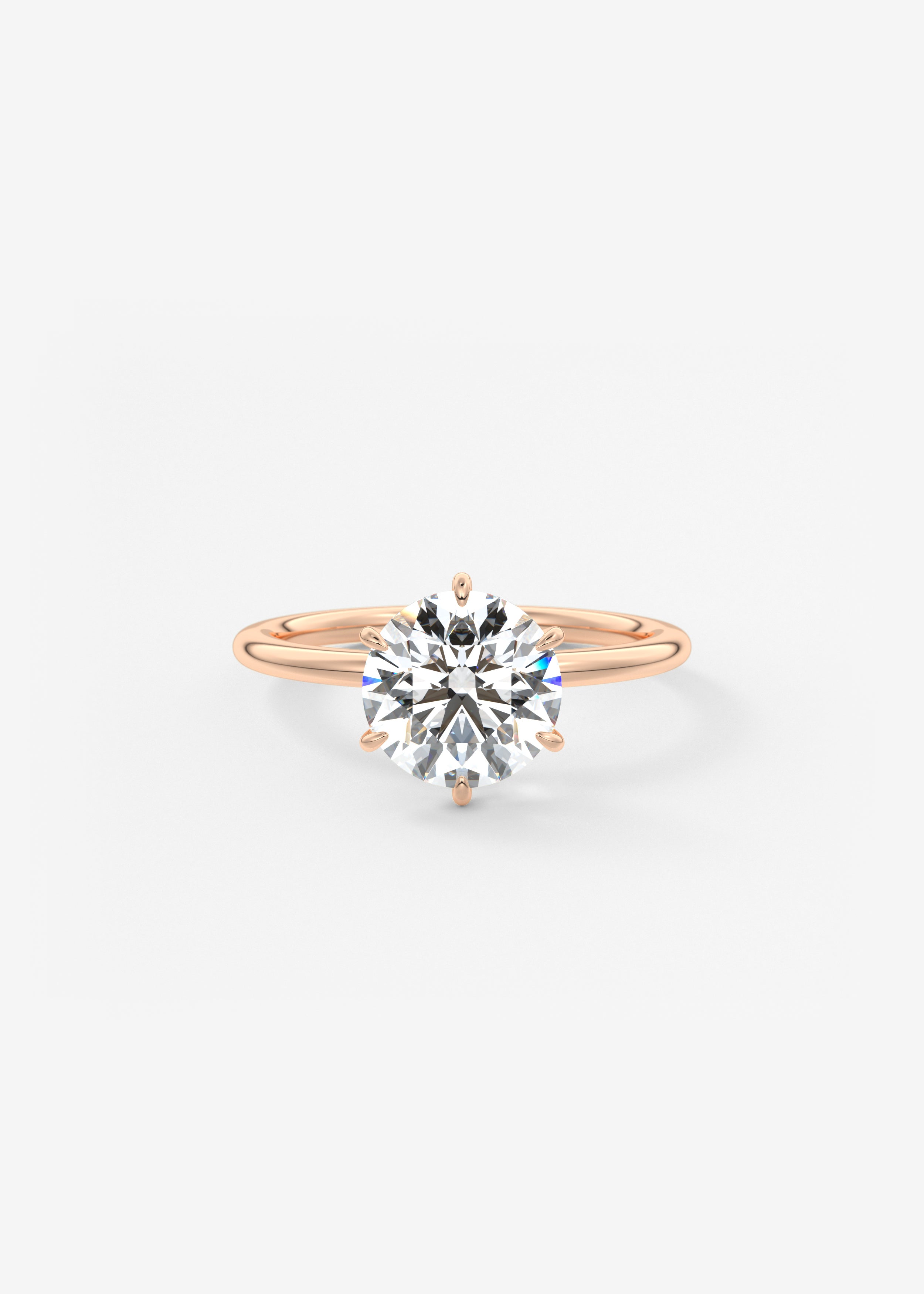 Round Solitaire Lab Grown Diamond Engagement Ring
