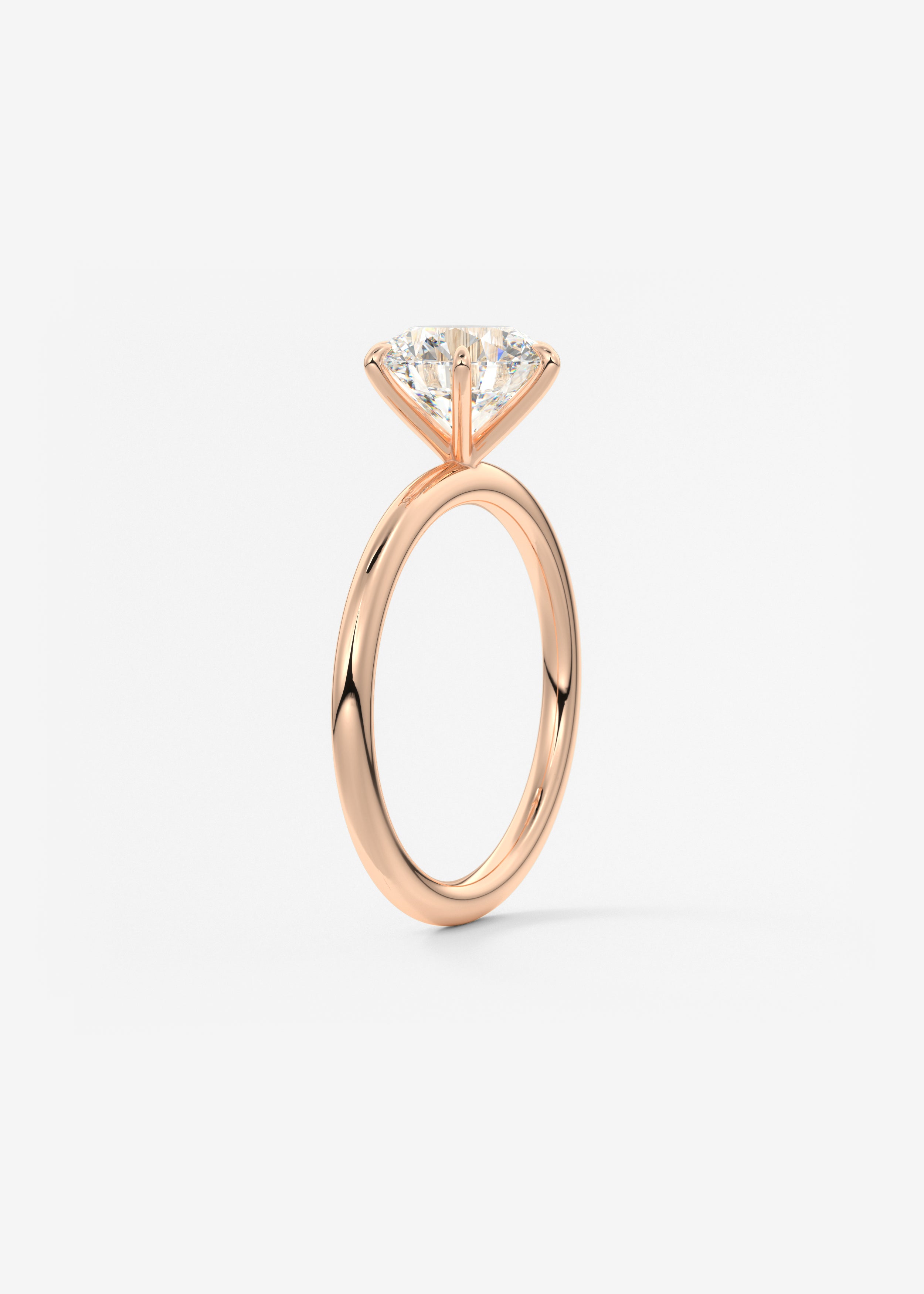 Round Solitaire Lab Grown Diamond Engagement Ring
