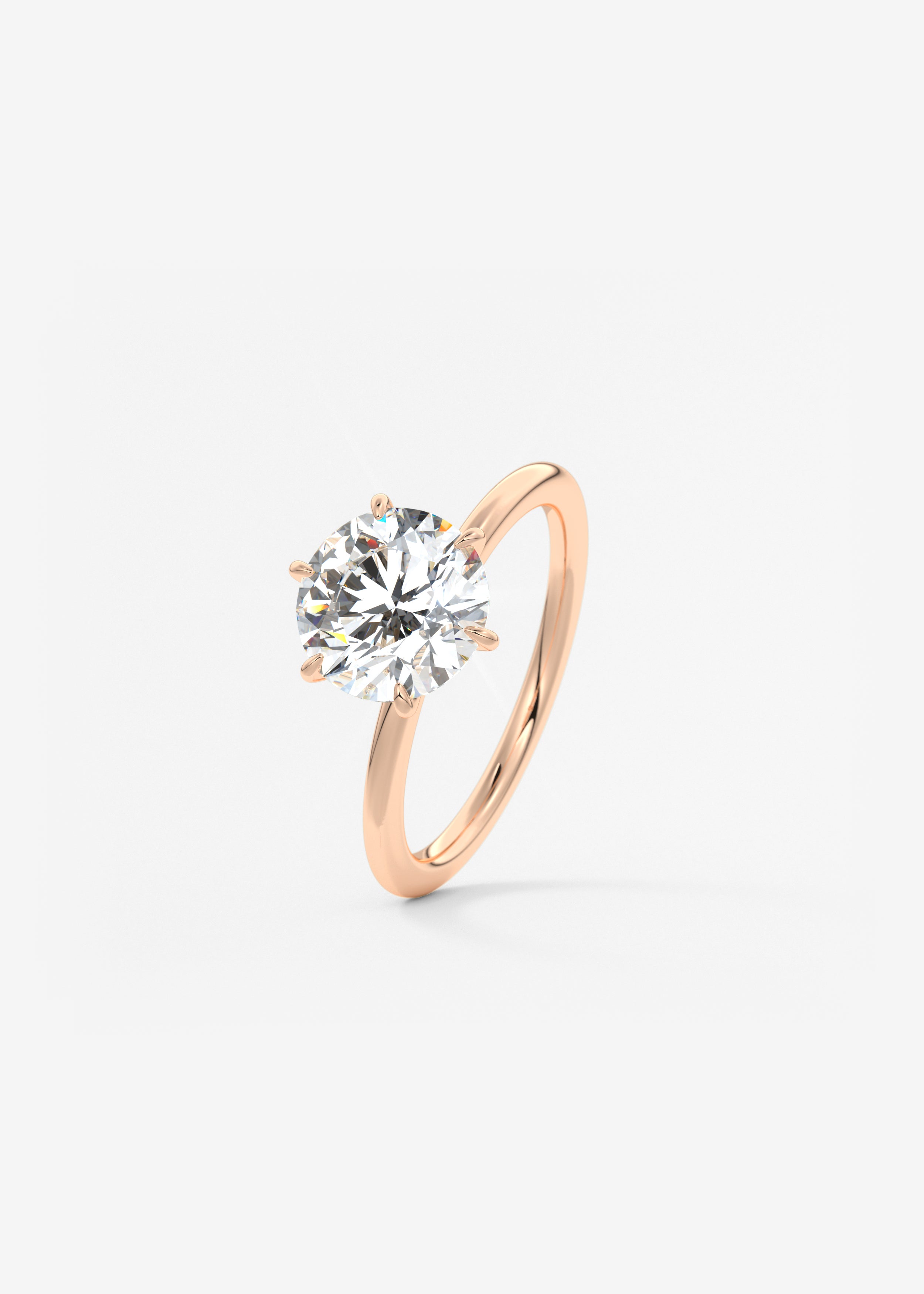 Round Solitaire Lab Grown Diamond Engagement Ring